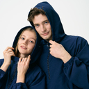 Ветровка (анорак) оверсайз унисекс Риссман (Rissman), темно-синяя, размер XL/XXL для нанесения логотипа