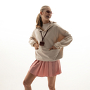 Ветровка (анорак) оверсайз унисекс Риссман (Rissman), бежевая, размер XL/XXL для нанесения логотипа