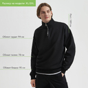 Толстовка на молнии унисекс Флоу (Flow), черная, размер 3XL/4XL для нанесения логотипа