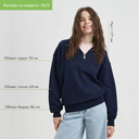 Толстовка на молнии унисекс Флоу (Flow), темно-синяя, размер 3XL/4XL для нанесения логотипа