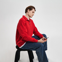 Толстовка на молнии унисекс Флоу (Flow), красная, размер 3XL/4XL для нанесения логотипа