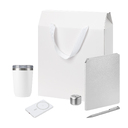 Подарочный набор Велком Пак Премиум (Welcome Pack Premium), серебряный (термокружка, колонка, ежедневник, ручка, ЗУ, коробка-пакет) для нанесения логотипа