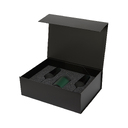 Подарочный набор свеча Энигма (Enigma) + 2 бокала для шампанского Эмеральд (Emerald) в черной коробке для нанесения логотипа