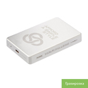 Внешний аккумулятор Атлантис Плюс PD (Atlantis PD Plus) 10000mAh с функцией беспроводной зарядки 15W, серебряный для нанесения логотипа
