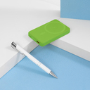 Внешний аккумулятор Ларго PD (Largo PD) 5000mAh с функцией беспроводной зарядки 15W, салатовый для нанесения логотипа