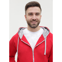 Толстовка мужская STAN с капюшоном на молнии футер без начёса 260, 61, Красный,  (14)  (44/XS) для нанесения логотипа