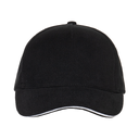 Бейсболка с кантом STAN 5 клиньев хлопок 280, 11K, Чёрный,  (20)  (56-58/ONE SIZE) для нанесения логотипа