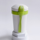 Ланч-бокс Veggie to go Green Line с вилкой (салатовый) для нанесения логотипа