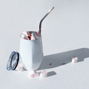 Набор многоразовых трубочек Оnlycofer white (стальной) для нанесения логотипа