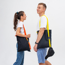 Шоппер Superbag black (чёрный с жёлтым) для нанесения логотипа