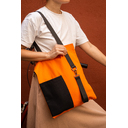 Шоппер Superbag Color (оранжевый с чёрным) для нанесения логотипа