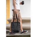 Шоппер Superbag ZIP, с двумя карманами и молнией (черный) для нанесения логотипа