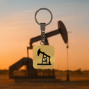 Брелок-обвес Нефтяная вышка (золотой с черным) для нанесения логотипа