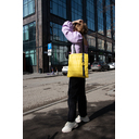 Шоппер Superbag Bubble, стёганый, без застёжки (желтый с черным) для нанесения логотипа