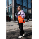 Шоппер Superbag Bubble, стёганый, без застёжки (оранжевый с черным) для нанесения логотипа