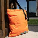 Шоппер Superbag Bubble, стёганый, без застёжки (оранжевый с черным) для нанесения логотипа