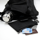 Шоппер Superbag Pocket, с внутренним креплением (карабин) и чехлом для мелочей (черный) для нанесения логотипа