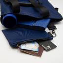 Шоппер Superbag Pocket, с внутренним креплением (карабин) и чехлом для мелочей (темно-синий с черным) для нанесения логотипа