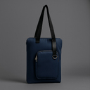 Шоппер Superbag Pocket, с внутренним креплением (карабин) и чехлом для мелочей (темно-синий с черным) для нанесения логотипа
