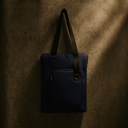 Шоппер Superbag Pocket, с внутренним креплением (карабин) и чехлом для мелочей (темно-синий с черным) для нанесения логотипа