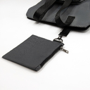 Шоппер Superbag Pocket, с внутренним креплением (карабин) и чехлом для мелочей (серый с черным) для нанесения логотипа