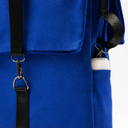 Шоппер Superbag Companion, с тремя отделениями, боковым креплением (карабин) и карманом (синий с черным) для нанесения логотипа
