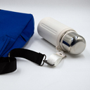 Шоппер Superbag Companion, с тремя отделениями, боковым креплением (карабин) и карманом (синий с черным) для нанесения логотипа