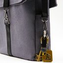 Шоппер Superbag Companion, с тремя отделениями, боковым креплением (карабин) и карманом (серый с черным) для нанесения логотипа