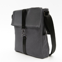 Шоппер Superbag Companion, с тремя отделениями, боковым креплением (карабин) и карманом (серый с черным) для нанесения логотипа