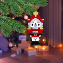 Ёлочная игрушка Щелкунчик (белый с красным) для нанесения логотипа