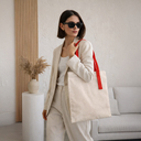 Шоппер Superbag Light, с внутренним креплением (полукольцо) (неокрашенный с красным) для нанесения логотипа