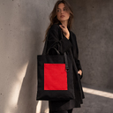 Шоппер Superbag Big Pocket, с карманом на молнии (черный с красным) для нанесения логотипа