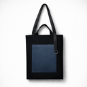 Шоппер Superbag Big Pocket, с карманом на молнии (черный с темно-серым) для нанесения логотипа