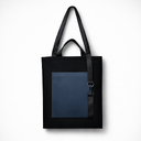 Шоппер Superbag Big Pocket, с карманом на молнии (черный с темно-серым) для нанесения логотипа
