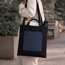 Шоппер Superbag Big Pocket, с карманом на молнии (черный с темно-серым) для нанесения логотипа