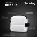 Несессер Superbag Bubble, стёганый, на молнии, с креплением на кольцо-карабин (белый) для нанесения логотипа