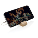 Бамбуковая мини-подставка для телефона Standkey с кольцом для ключей для нанесения логотипа