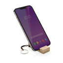 Бамбуковая мини-подставка для телефона Standkey с кольцом для ключей для нанесения логотипа