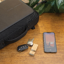Бамбуковая мини-подставка для телефона Standkey с кольцом для ключей для нанесения логотипа