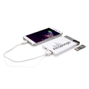 Зарядное устройство с USB–флешкой на 8 ГБ, 2500 mAh для нанесения логотипа