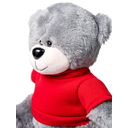 Мишка серый "Ted" в свитшоте (красный) для нанесения логотипа