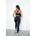 Леггинсы "Sure" спортивные с широким поясом и карманом (темно-синий; S) для нанесения логотипа