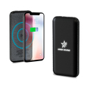 Внешний аккумулятор Stormoway, 10000 mAh с беспроводной зарядкой, черный для нанесения логотипа