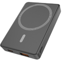 Магнитный внешний аккумулятор Magnetic с беспроводной зарядкой (5W), 5000 Mah, черный для нанесения логотипа