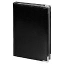 Ежедневник полудатированный Classic Pristine Silver А5, черный с серебром, с металлическими уголками, в твердой обложке с поролоном для нанесения логотипа