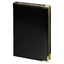 Ежедневник полудатированный Classic Pristine Gold А5, черный с золотом, с металлическими уголками, в твердой обложке с поролоном для нанесения логотипа