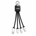 Кабель - брелок Plug с подсветкой гравировки, черный для нанесения логотипа