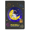 Ежедневник Flexy Latte Soft Touch Black Edition Color Print Sample Markli А5, черный/оранжевый, недатированный, в гибкой обложке