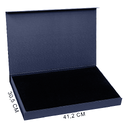 Подарочная коробка, размер 41,2*30,5*4,3 см, Solution Prestige Skyline Fabrique с магнитным клапаном, темно-синяя, с черным ложементом для нанесения логотипа