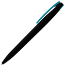 Ручка шариковая, пластиковая софт-тач, Zorro Color Mix, черная/голубой для нанесения логотипа